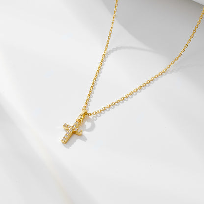 Agnes Cross Necklace (Gold)