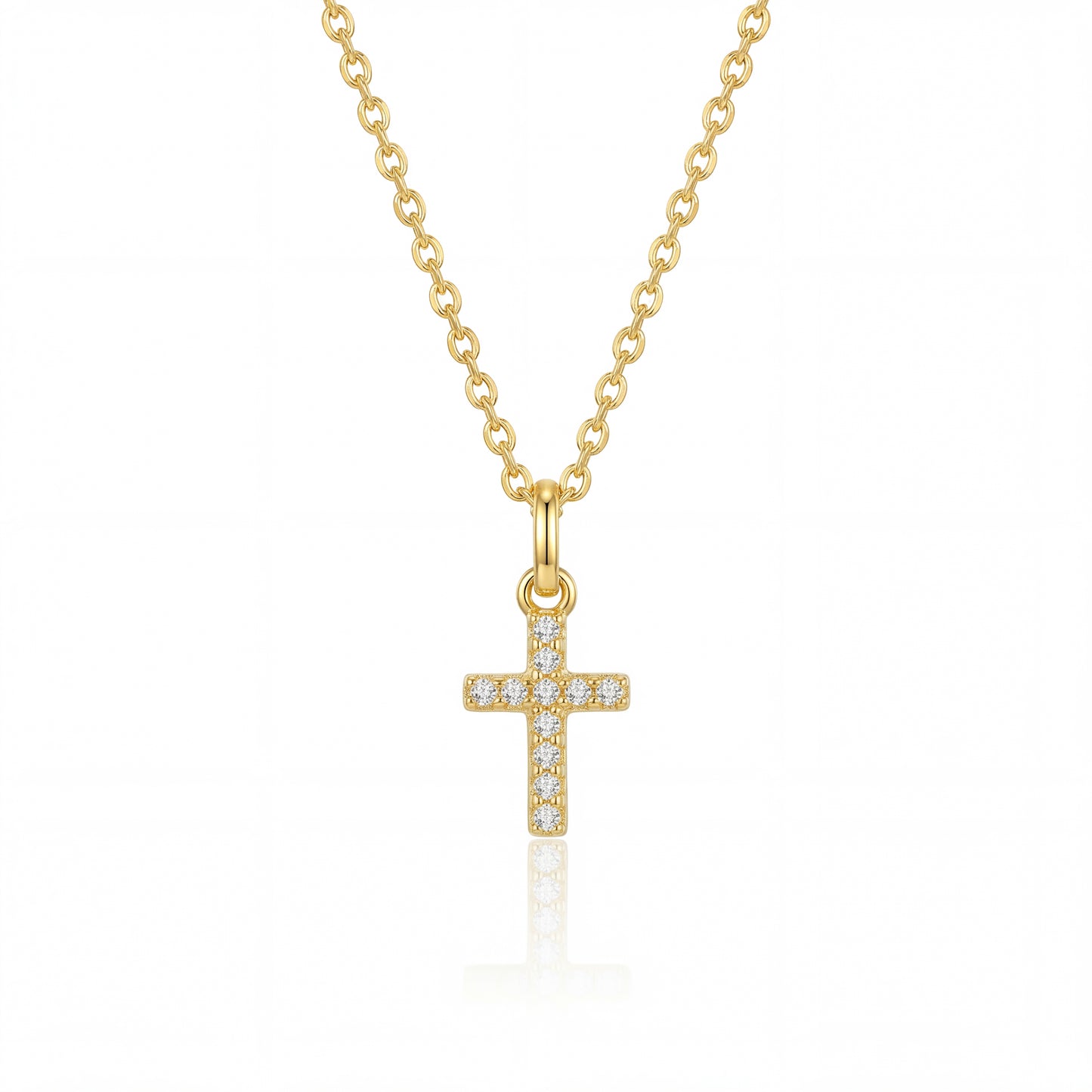 Agnes Cross Necklace (Gold)